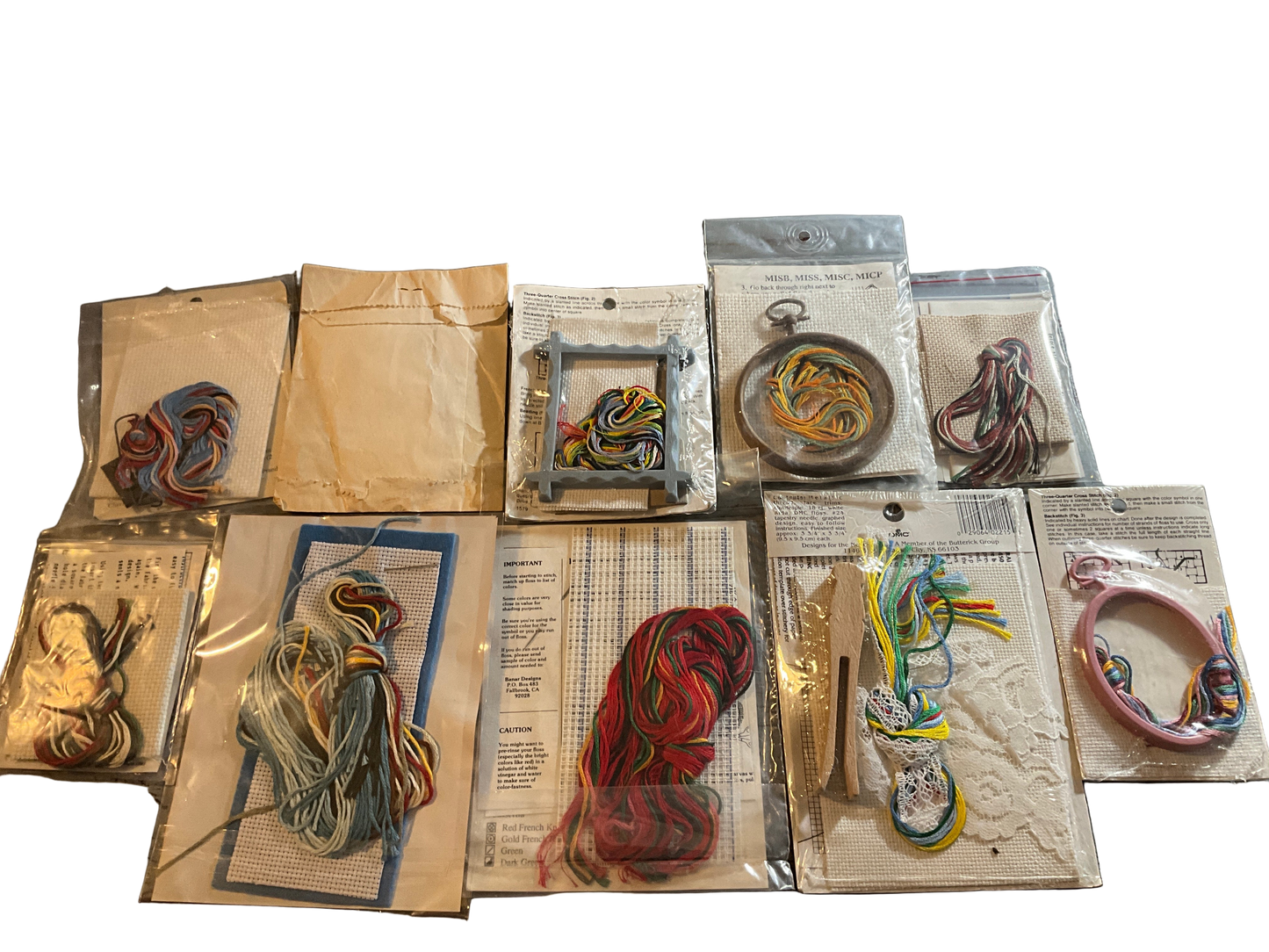 Amazing bargain lot of 10 vintage cross stitch kits see pictures for details