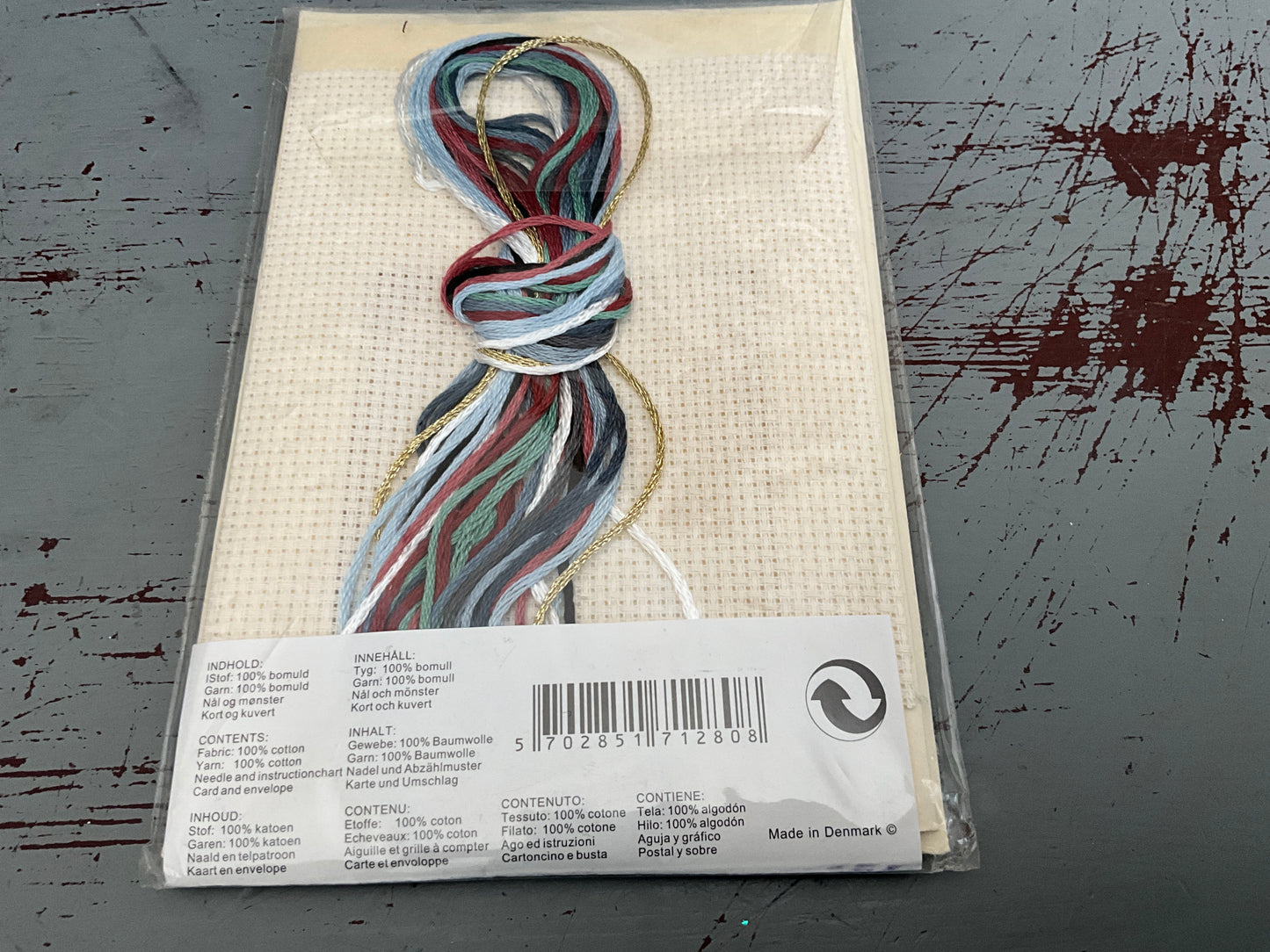 Permin of Copenhagen Home in the Winter Snow mini card cross stitch kit