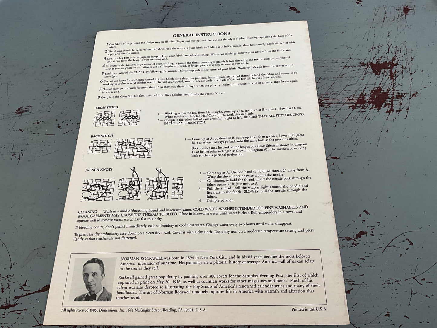 Dimensions Family Moments Norman Rockwell Book Three #103 Vintage 1985 counted cross stitch chart