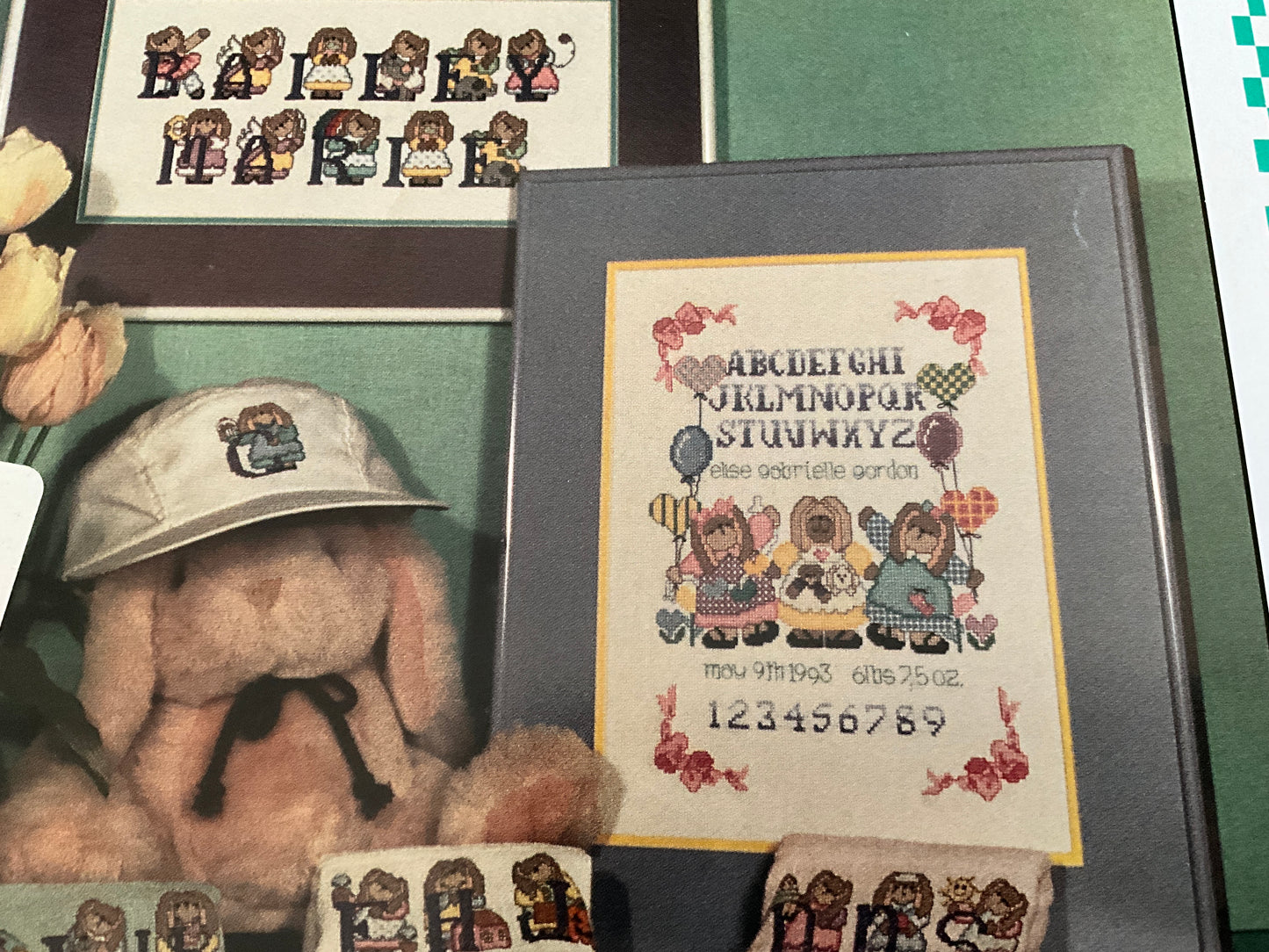 The Sugarplum Express Girl Bunny Alphabet and Counted Cross Stitch for Babies volume 1 set of 2 charts