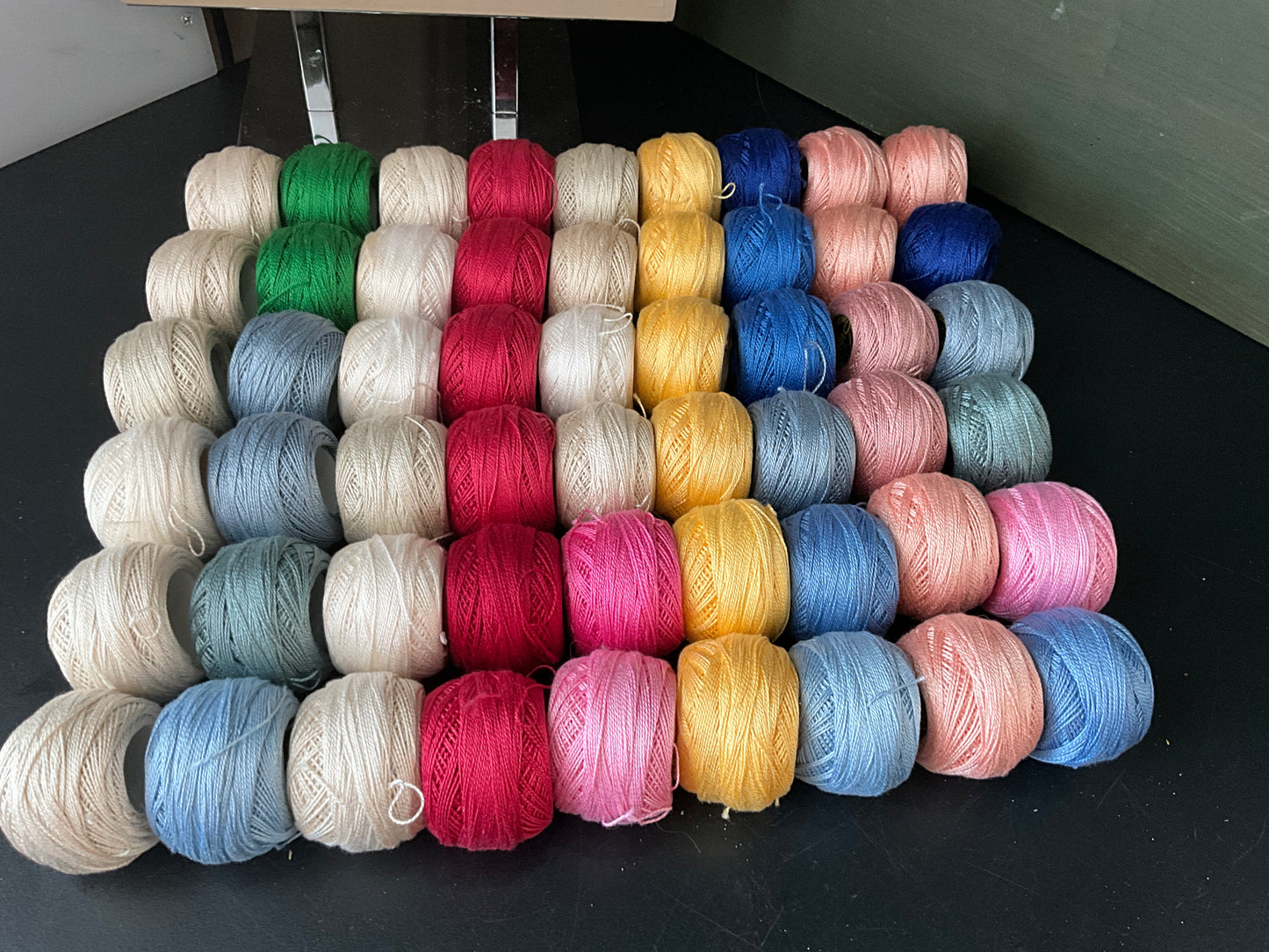 DMC 8 lot of 54 Perle Cotton Balls needlecraft thread see pictures for colors