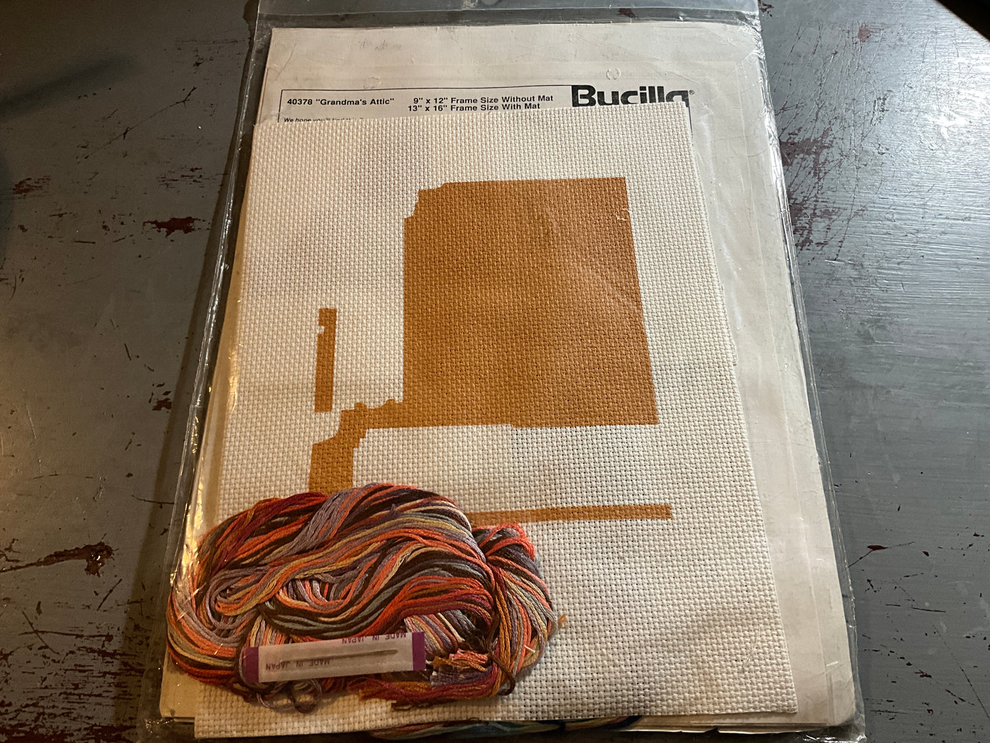 Bucilla Grandmas Attic 40378 printed counted cross stitch kit 9x12 inches
