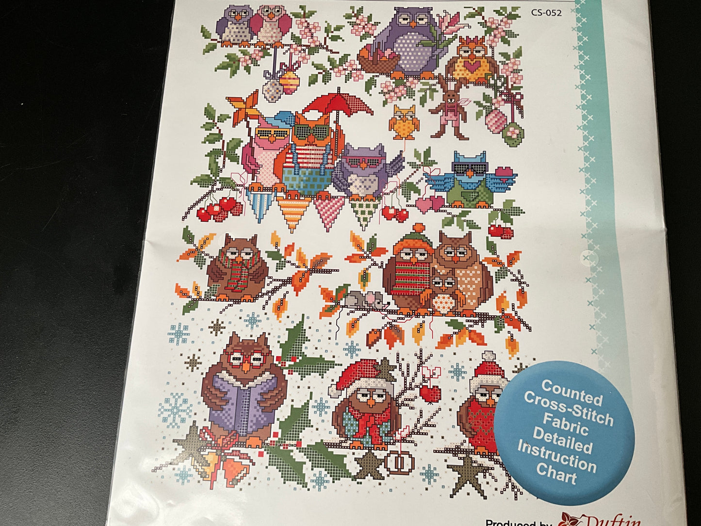 Lindner’s Creative Sew Four Season Owls 05052 counted cross stitch kit
