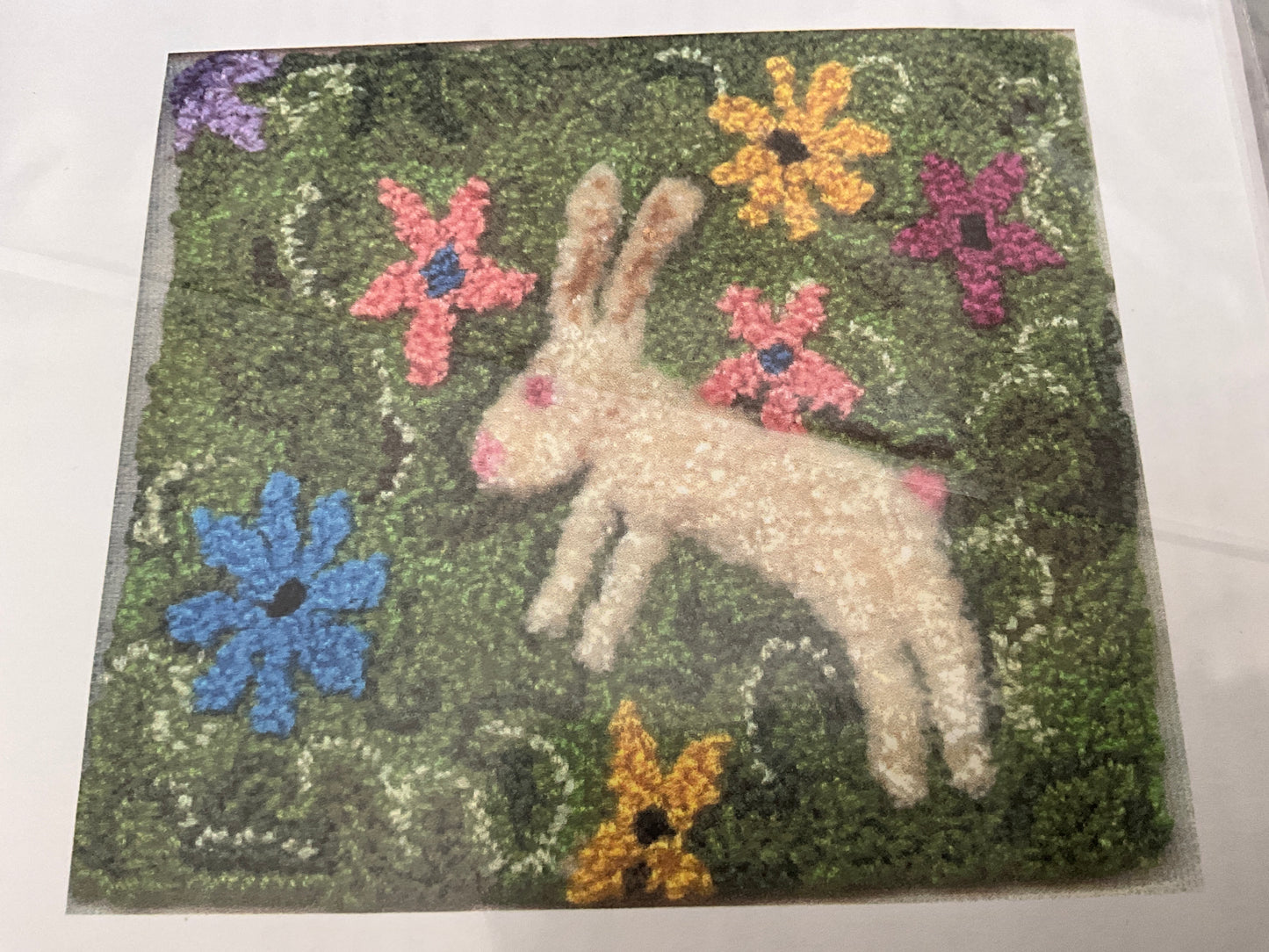 Charlotte Dudley choice punch needle embroidery with printed fabric