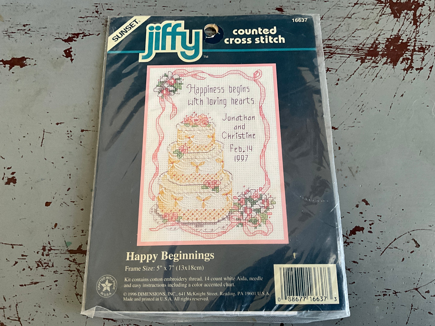 Sunset Jiffy Happy Beginnings cross stitch kit 5x7 inches