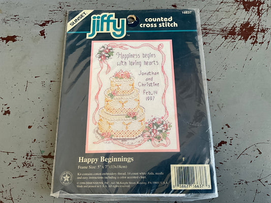 Sunset Jiffy Happy Beginnings cross stitch kit 5x7 inches