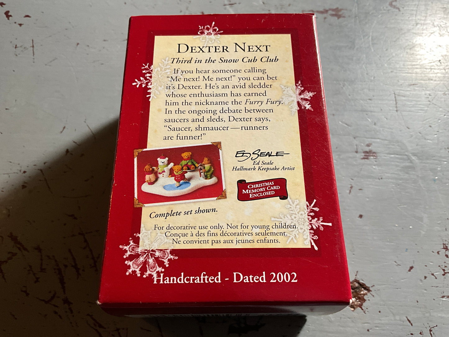 Hallmark Dexter Next #3 2002 Snow Cub Club Collection Keepsake Ornament QRP4633