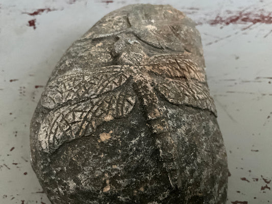 Dragon Fly 4 inch decorative carved garden stone