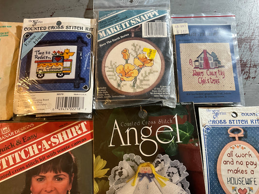 Amazing bargain lot of 10 vintage cross stitch kits see pictures for details