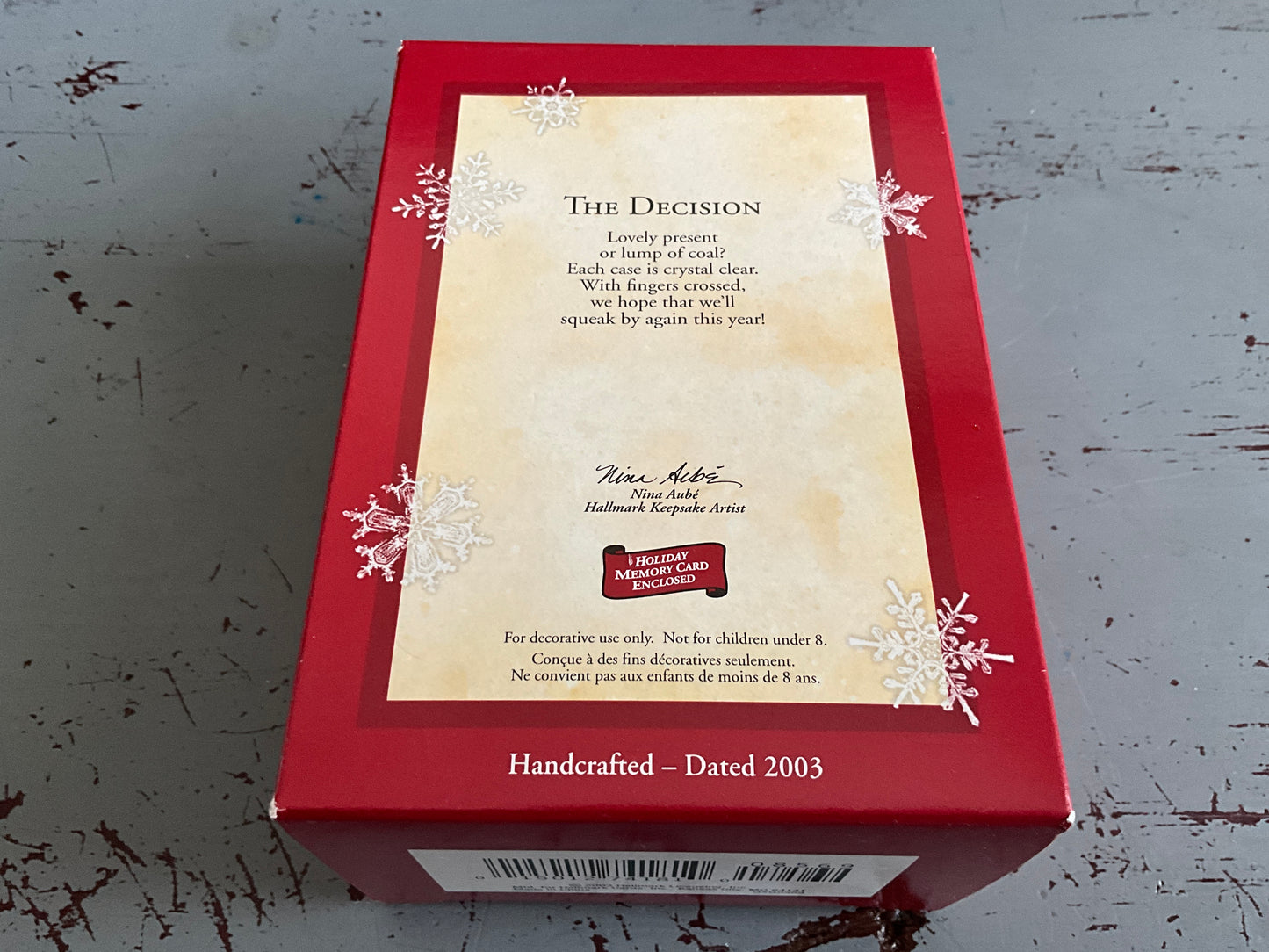 Hallmark The Decision 2003 Keepsake Ornament QXG8569