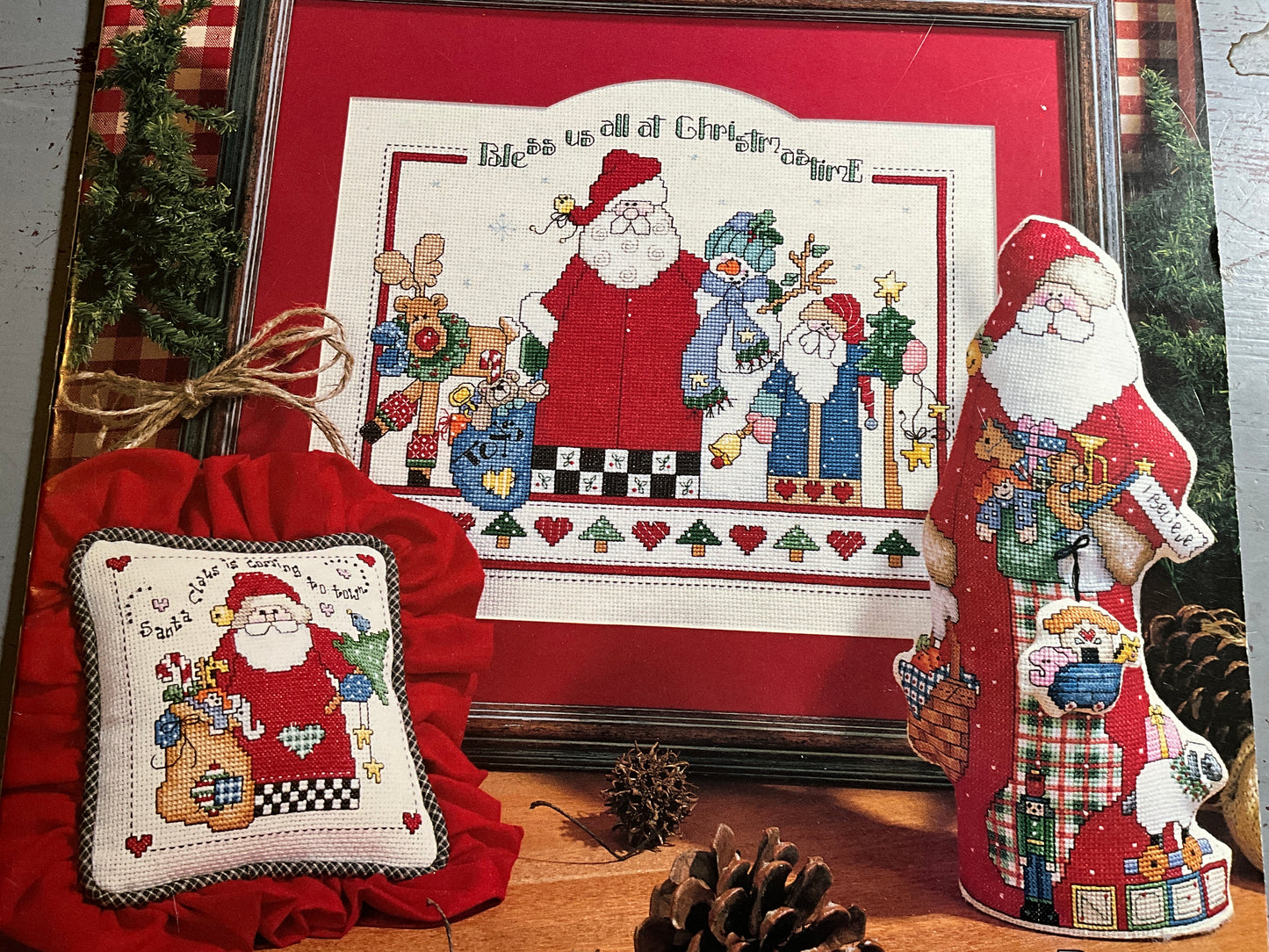 Leisure Arts Santa & Company and Santa’s Great Book set of 2 Christmas counted cross stitch charts