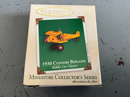 Hallmark Keepsake Ornament 1930 Custom Biplane 2002 Kiddie Car Classics Miniature Series QXM4333