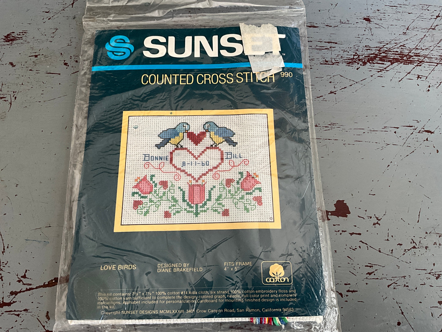 Sunset Love Birds counted cross stitch kit