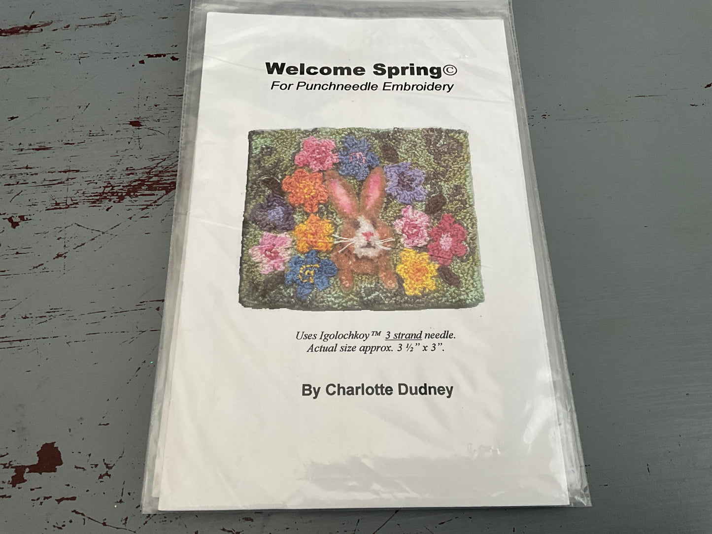 Charlotte Dudley choice punch needle embroidery with printed fabric