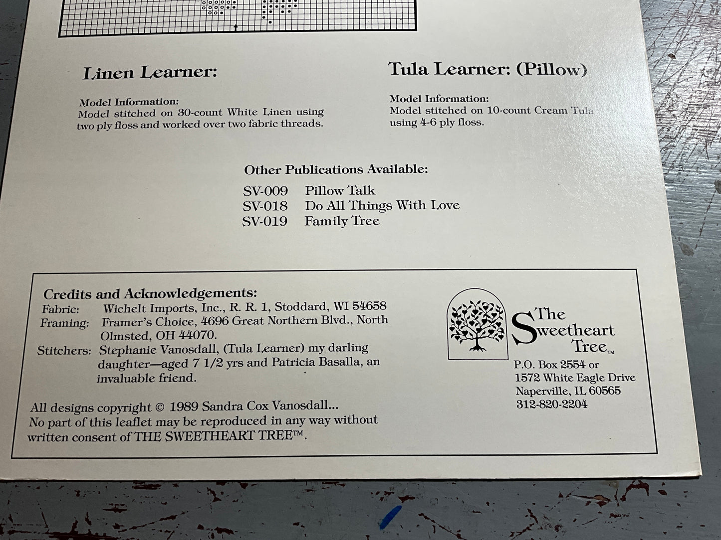 The Sweetheart Tree Loving Patience counted cross stitch kit stitch chart