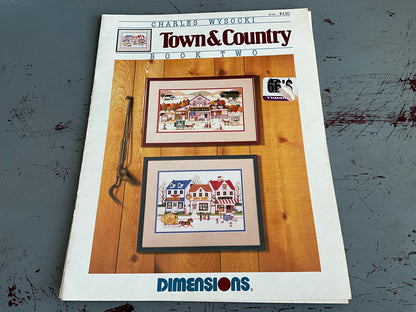 Dimensions Charles Wysocki My Hometown and Town & Country set of 2 Book One & Two counted cross stitch charts