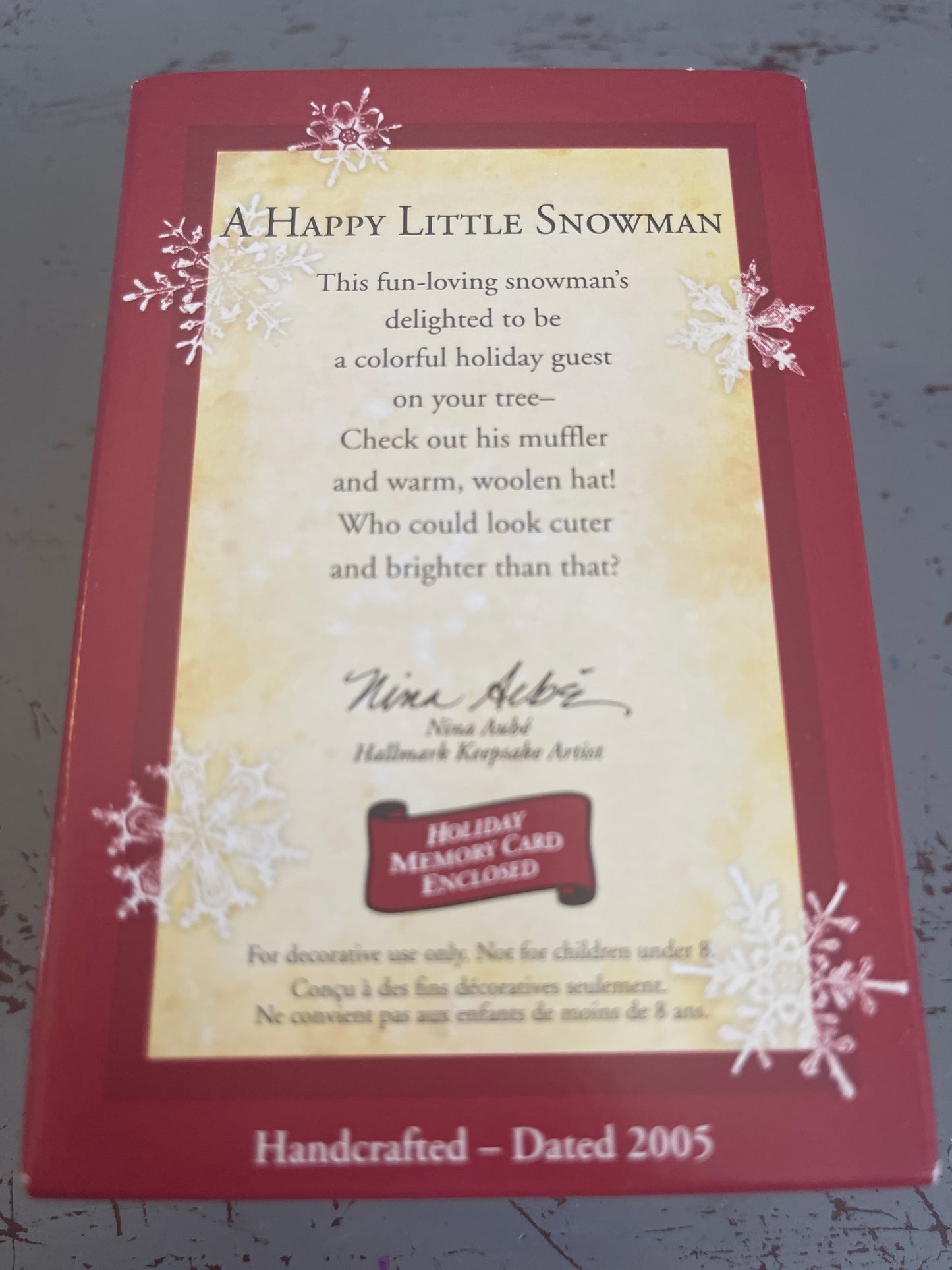 Hallmark A Happy Little Snowman 2005 Keepsake Ornament PR3570