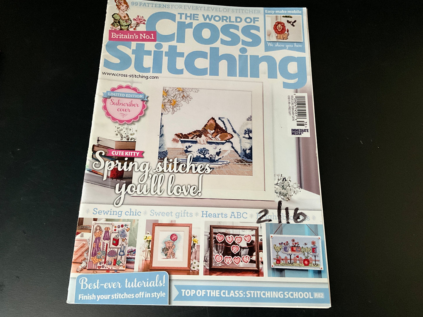 The World of Cross Stitching February-April & June-August 2016 magazines lot of 6 issues Britain’s No. 1