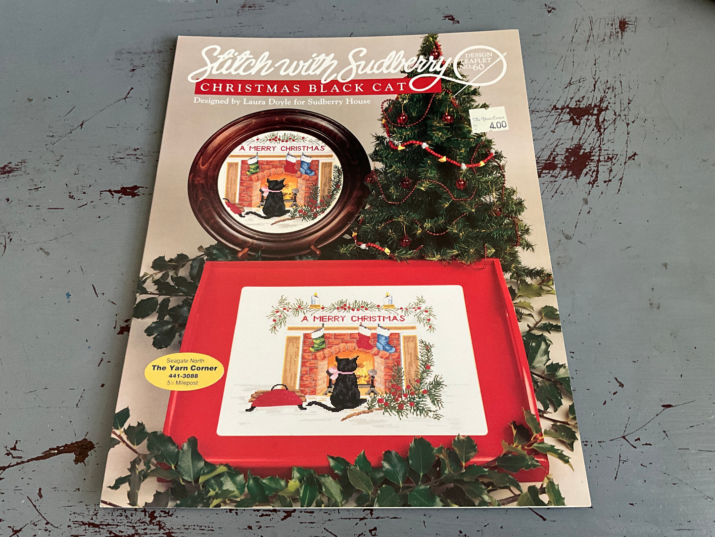 Stitch with Sudberry House Christmas Black Cat Design Leaflet No. 60 cross stitch chart