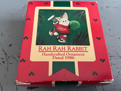 Hallmark  Rah Rah Rabbit 1986 KEepsake Ornament QX421-6