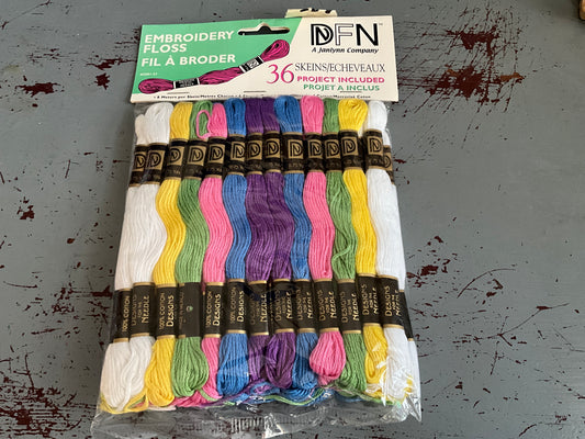 DFN A Janlynn company 36 skein spring embroidery floss pack