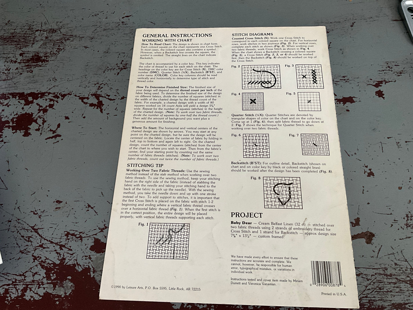 Leisure Arts, Baby Dear, 878, Vintage 1990, Counted Cross Stitch Chart