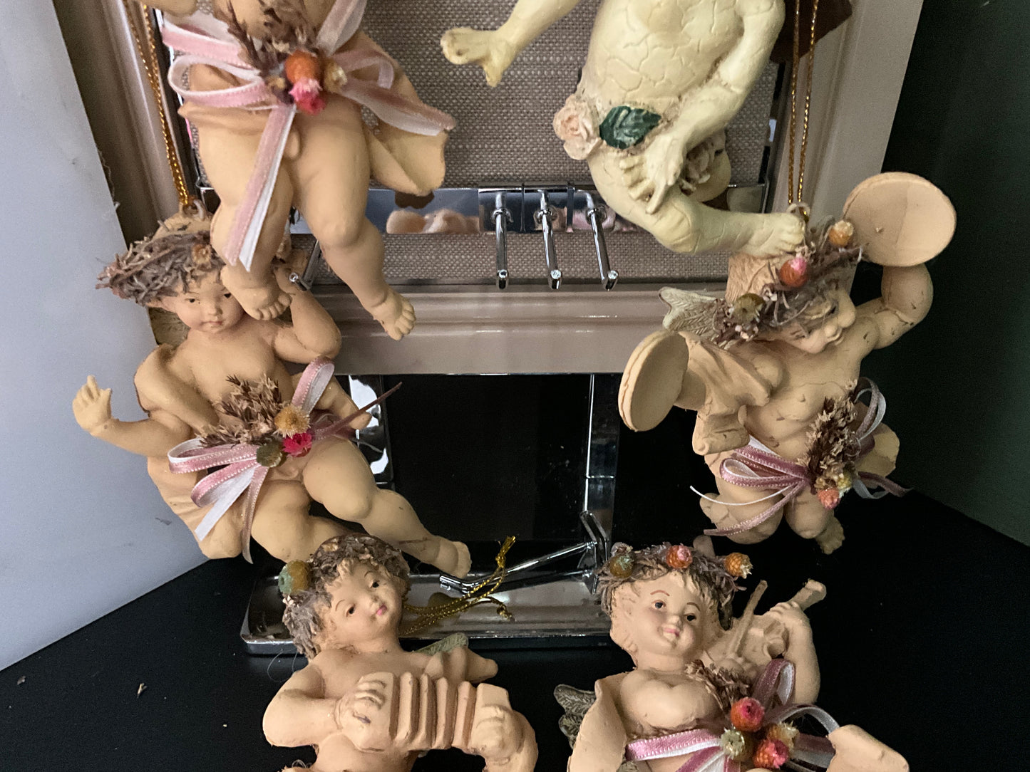 Charming Cherub Angels collection of 6 Christmas ornaments