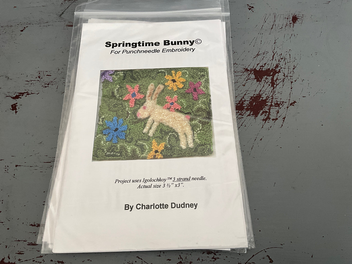 Charlotte Dudley choice punch needle embroidery with printed fabric