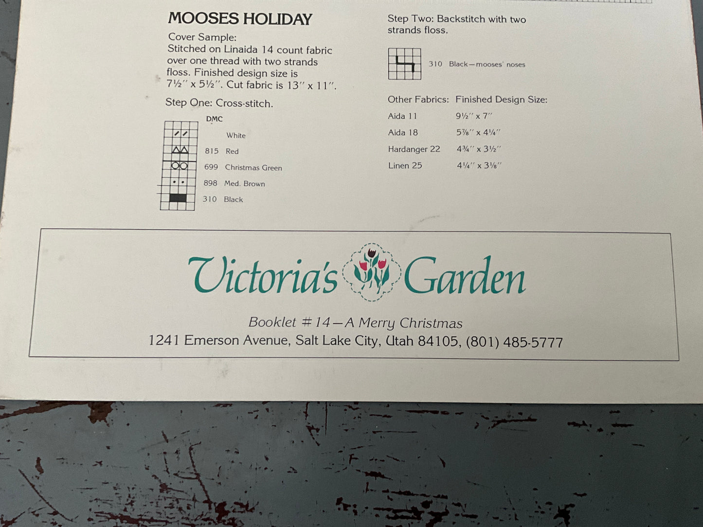 Victoria’s Garden A Merry Christmas counted cross stitch chart