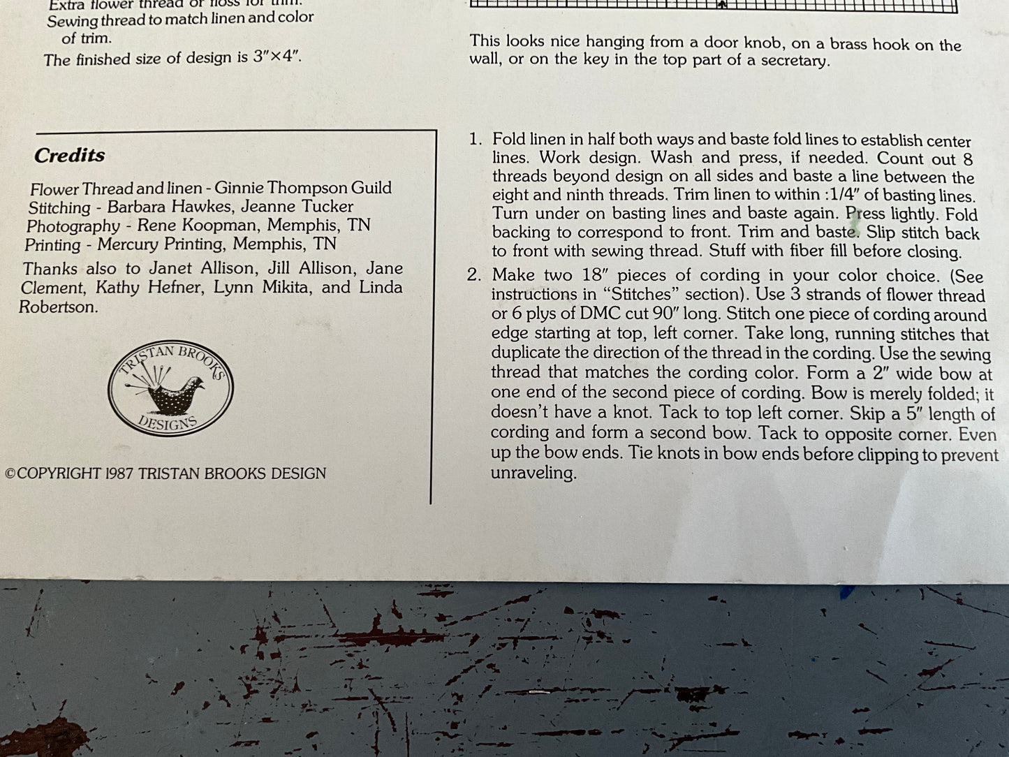 Tristan Brooks Designs Images from the Past CT-9 counted cross stitch chart