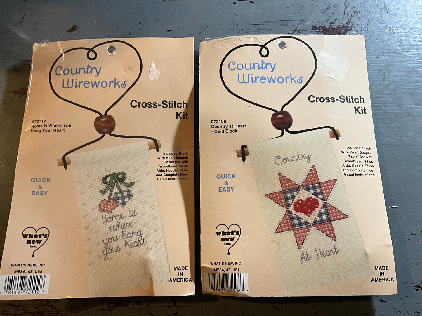 Country Wireworks set of 2 cross stitch kits see pictures and description