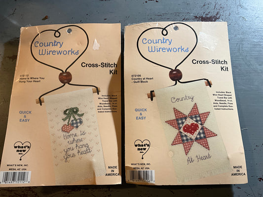 Country Wireworks set of 2 cross stitch kits see pictures and description