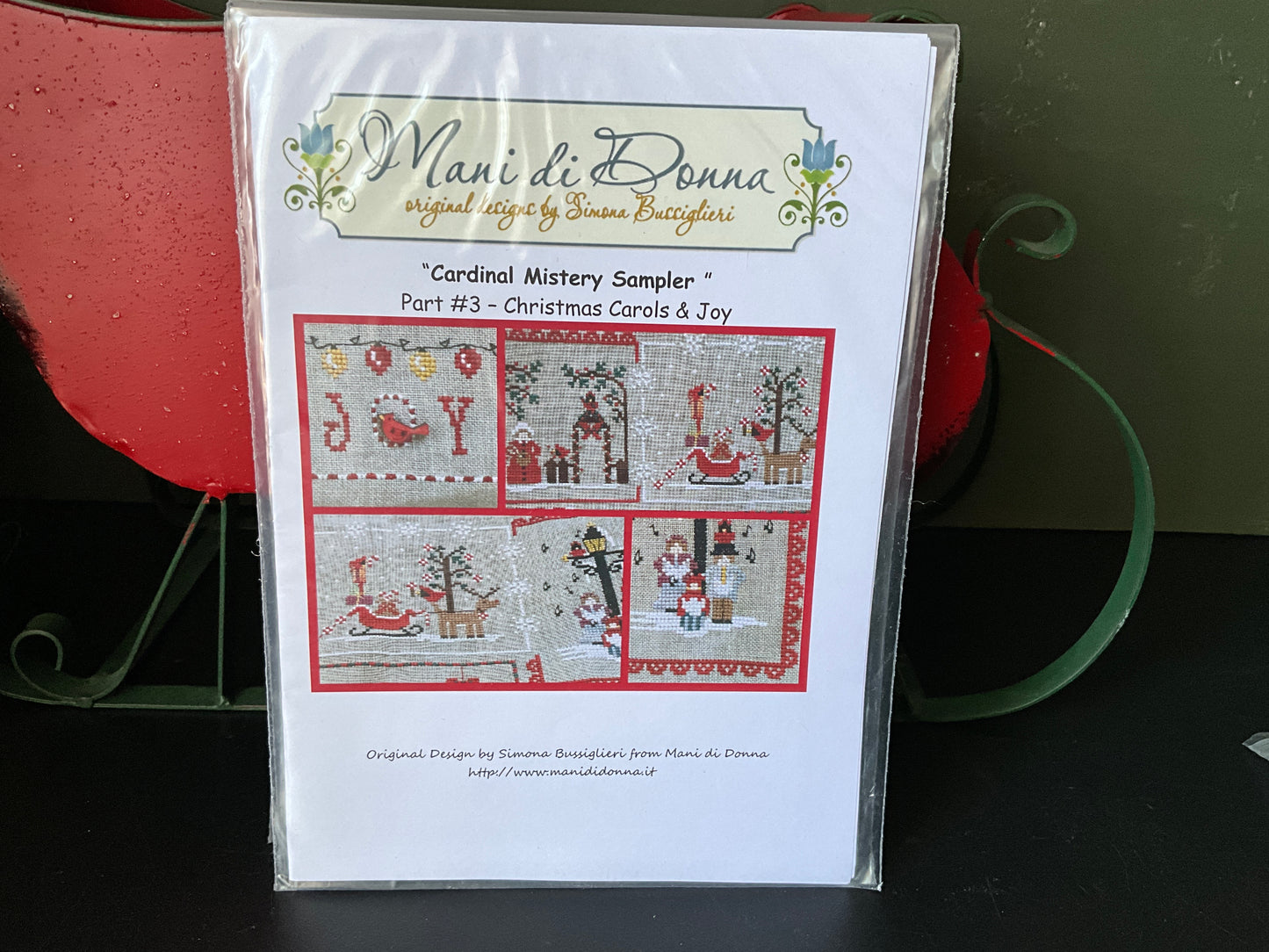 Mani di Donna Cardinal Mystery Sampler Part #1 through Part#4 cross stitch charts*