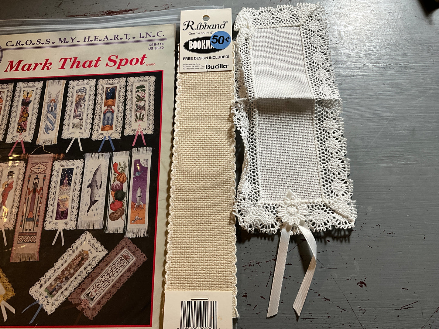 Cross My Heart Mark That Spot bookmark cross stitch chart with 2 bookmarks