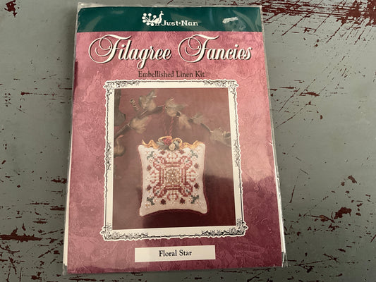 Just Nan Filiagree Fancies Floral Star cross stitch kit