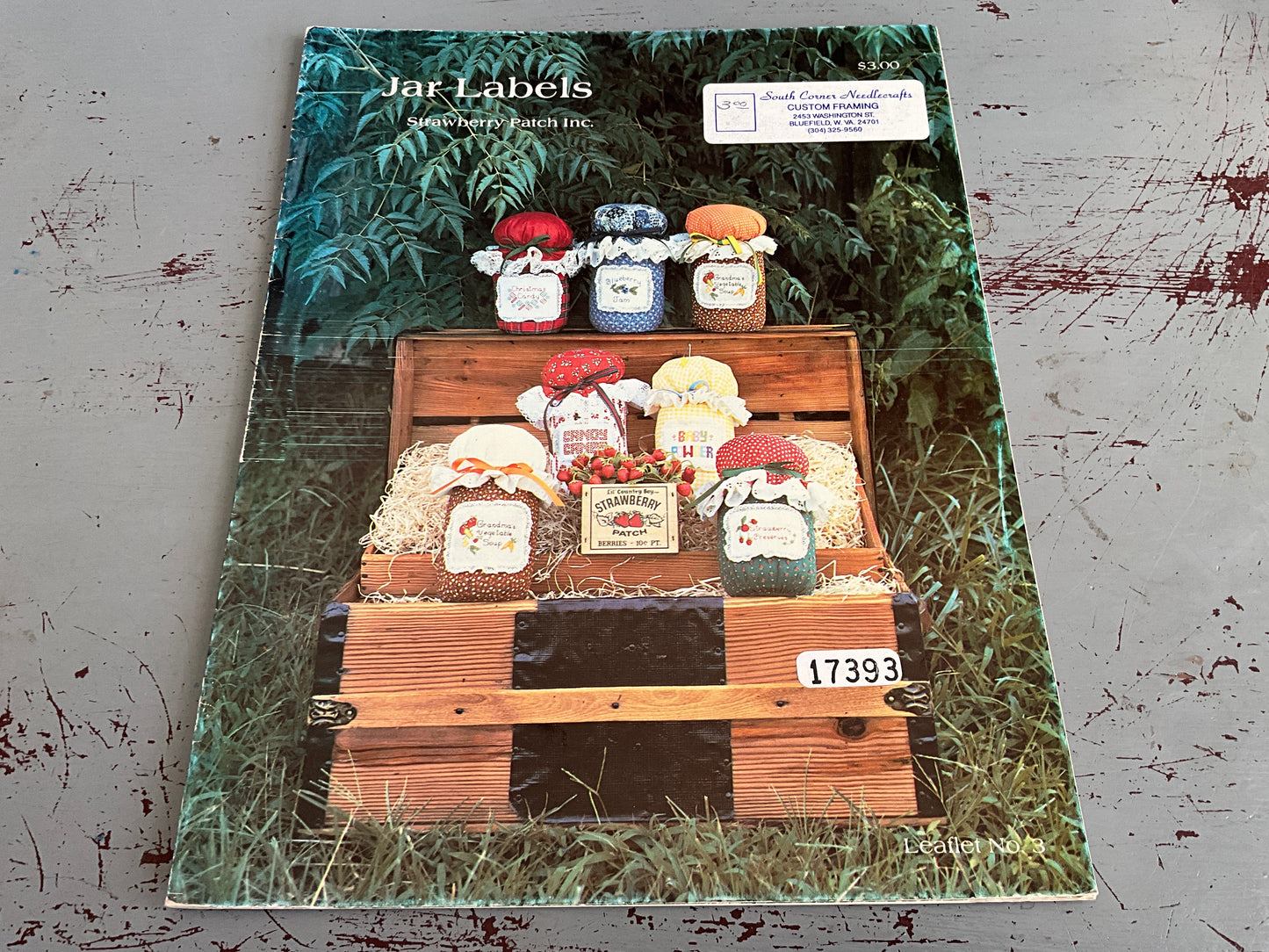 Strawberry Patch Jar Labels Leaflet #3 counted cross stitch charts