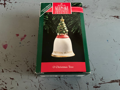 Hallmark O’ Christmas Tree 1992 Hand Painted Fine Porcelain Keepsake Ornament QX521-1