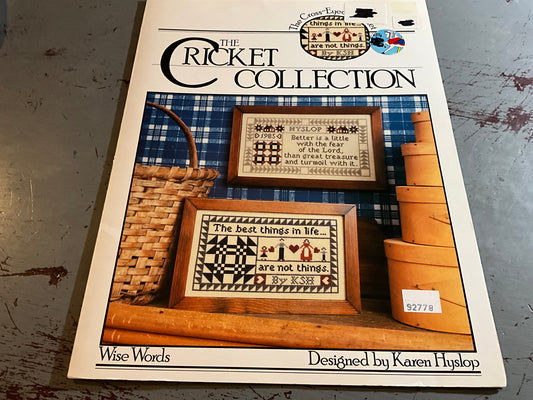 The Cricket Collection Wise Words Designed by Karen Hyslop counted cross stitch chart
