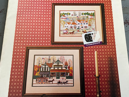 Dimensions Charles Wysocki My Hometown and Town & Country set of 2 Book One & Two counted cross stitch charts