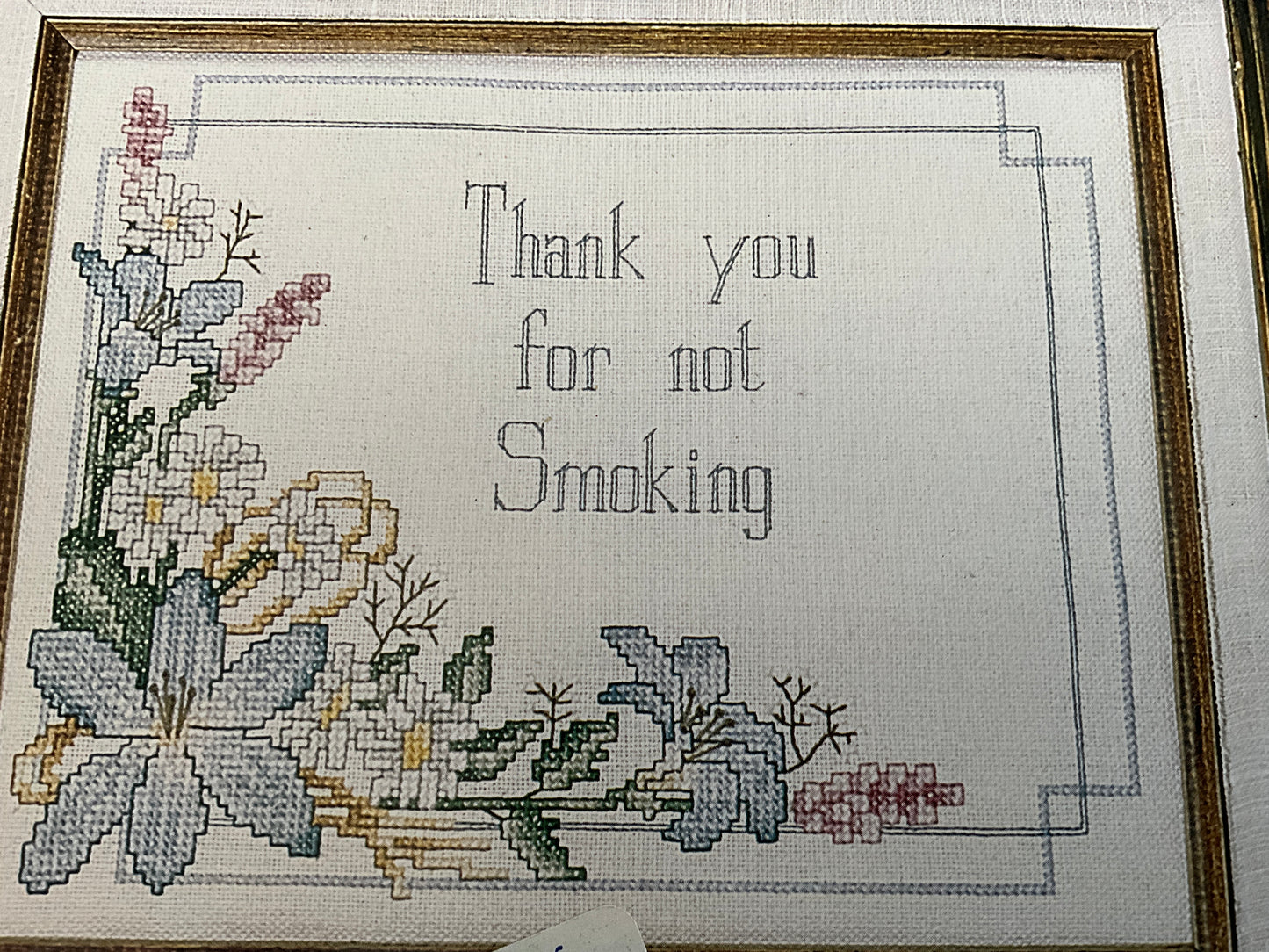 Steel Needle Stitchery Thank You For Not Smoking SNS-L1 counted cross stitch chart