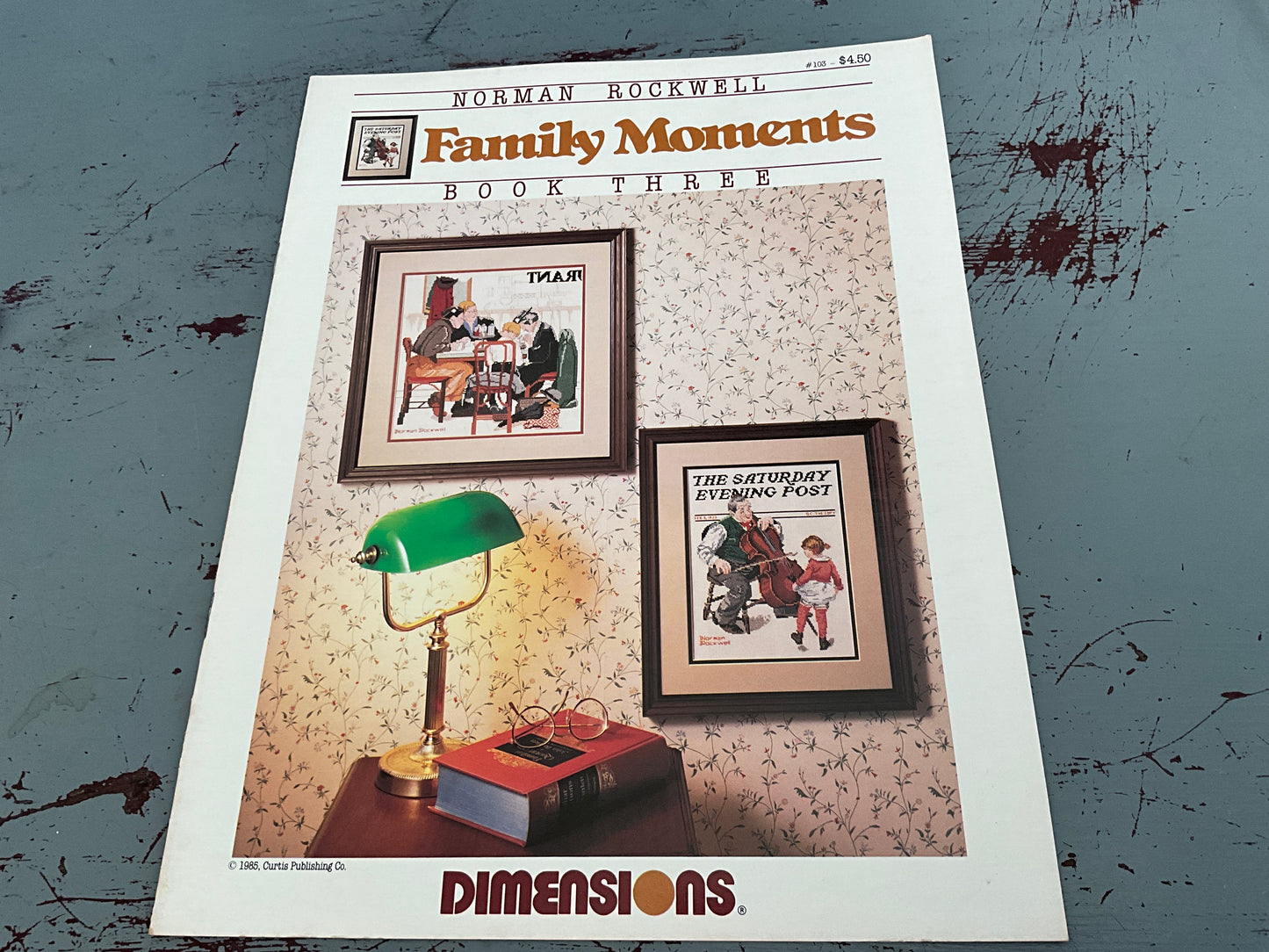 Dimensions Family Moments Norman Rockwell Book Three #103 Vintage 1985 counted cross stitch chart
