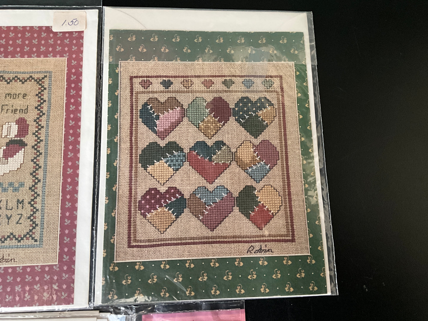 Set of 5 Cross stitch blank cards