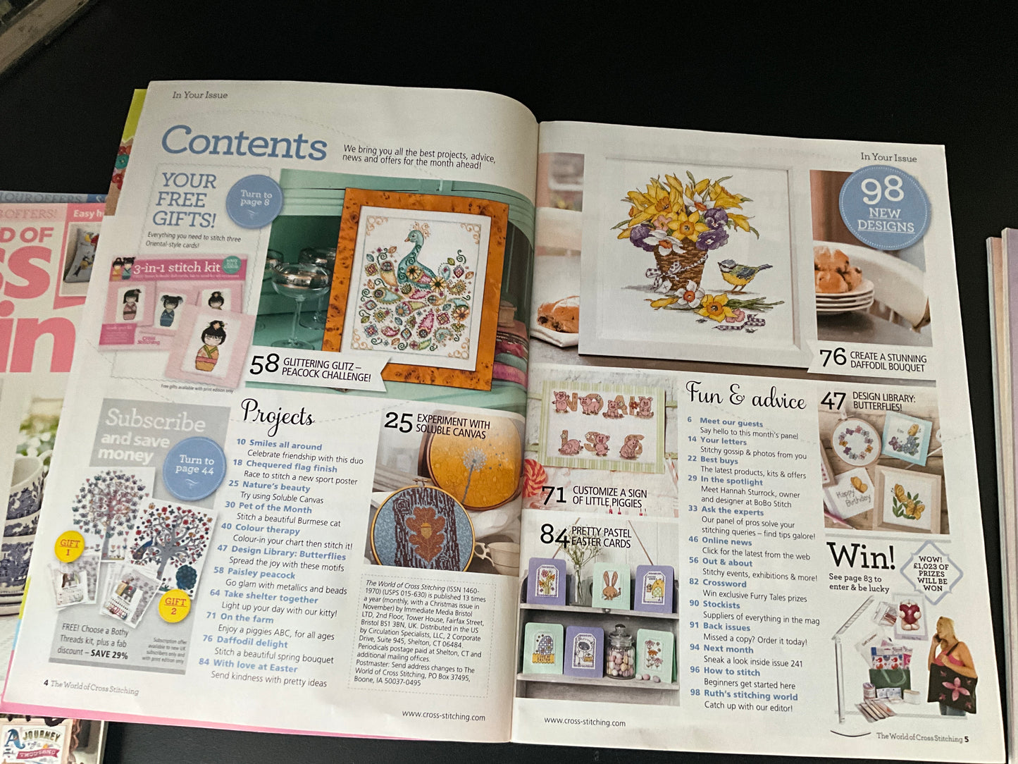 The World of Cross Stitching February-April & June-August 2016 magazines lot of 6 issues Britain’s No. 1