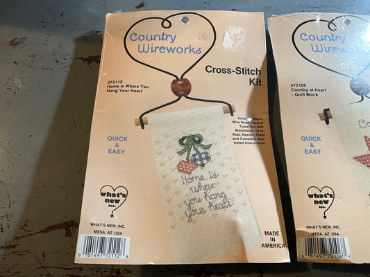 Country Wireworks set of 2 cross stitch kits see pictures and description