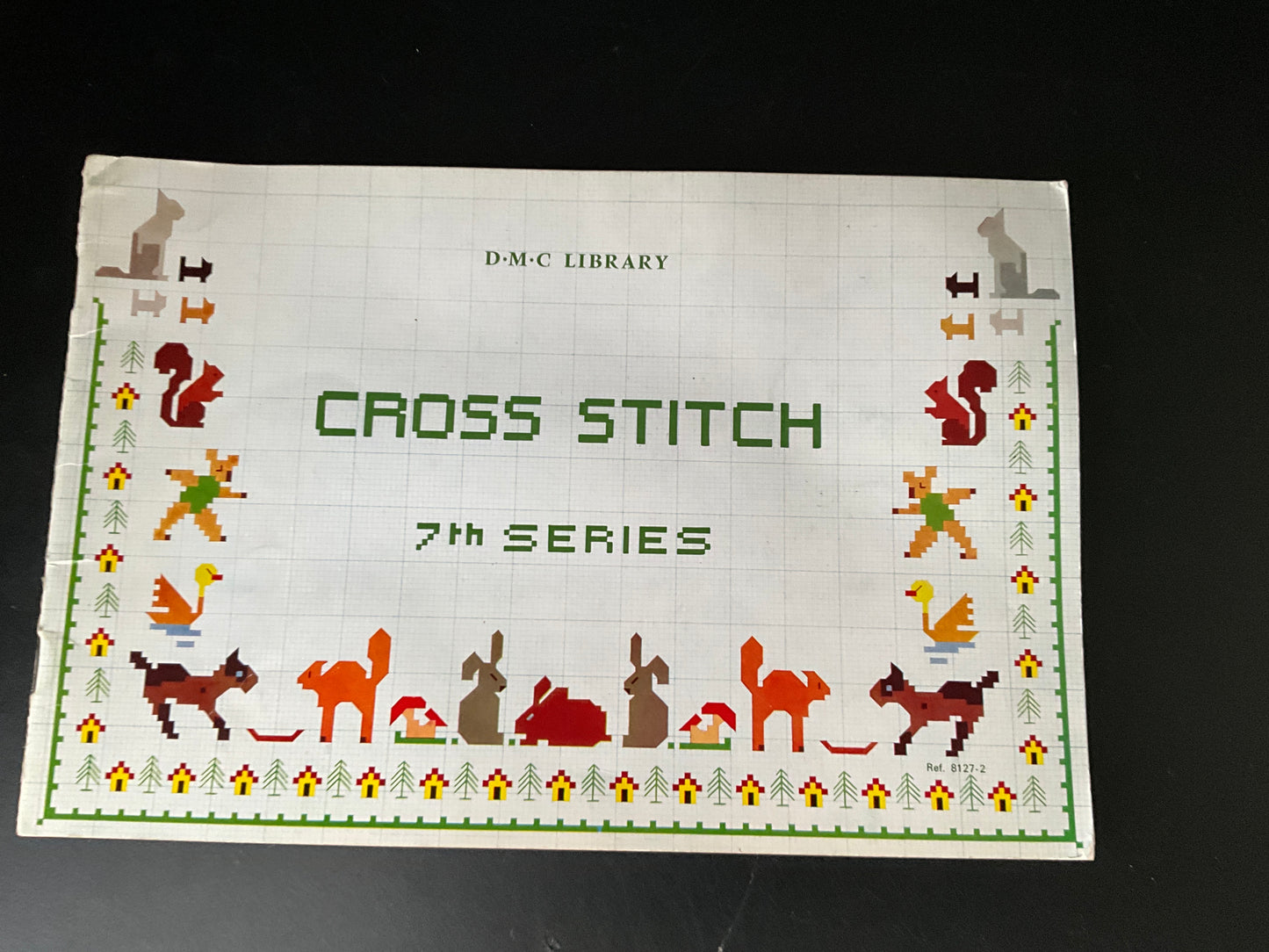 DMC Library 7th in series vintage 1972cross stitch design booklet printed in France