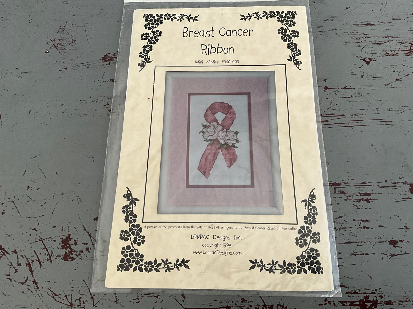Lorrac Designs Breast Cancer Ribbon mini motifs #350-003 cross stitch chart