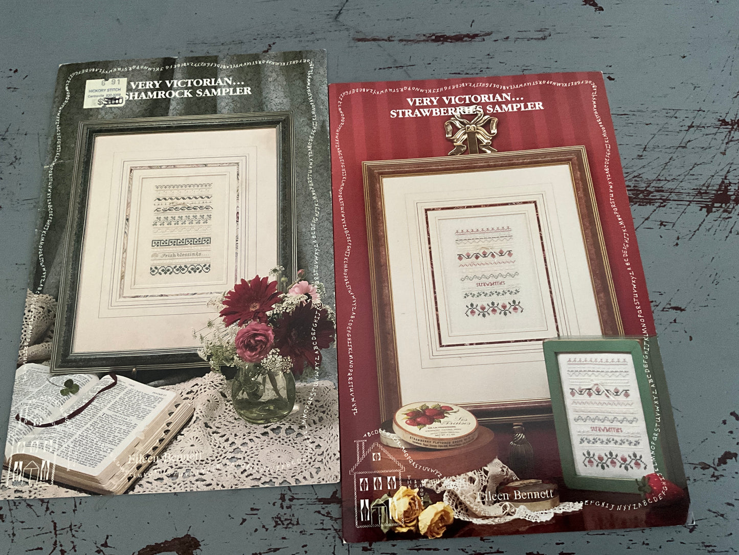The Sampler House Very Victorian…Shamrock & Strawberries Samplers set I’d cross stitch charts