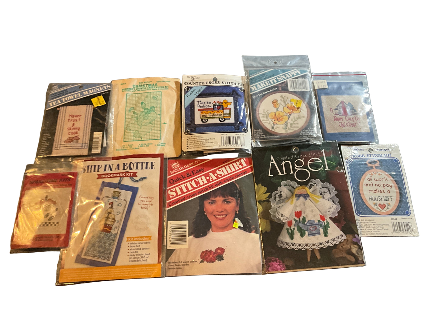 Amazing bargain lot of 10 vintage cross stitch kits see pictures for details