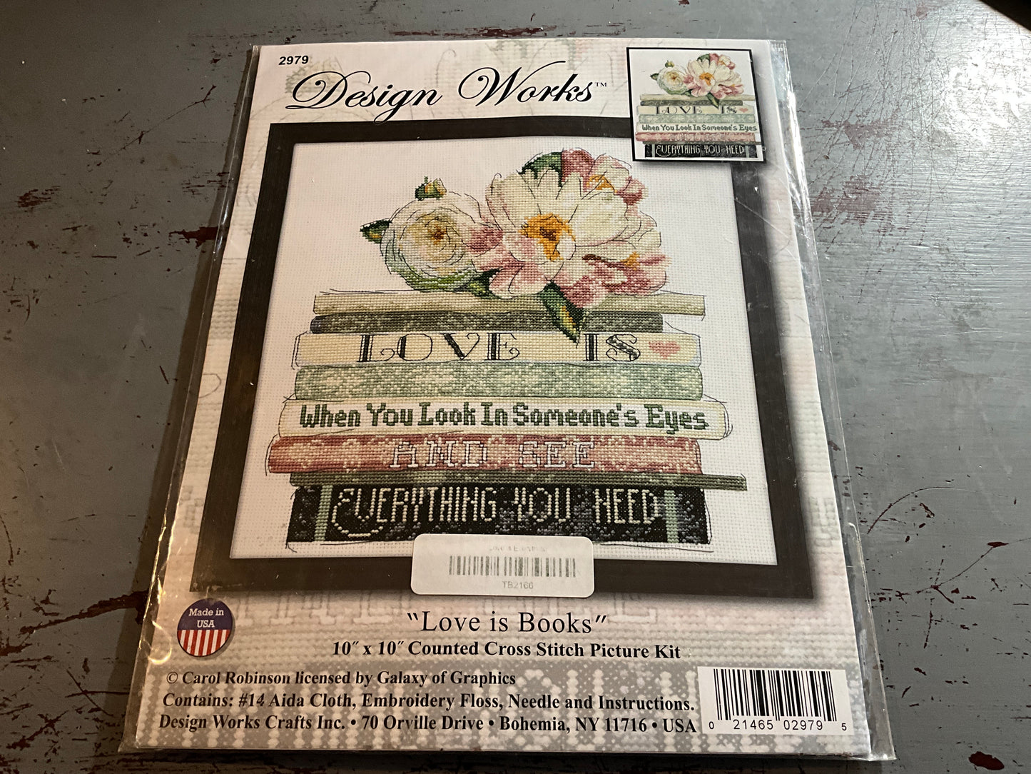 Design Works Love Is Books 2979 counted cross stitch kit