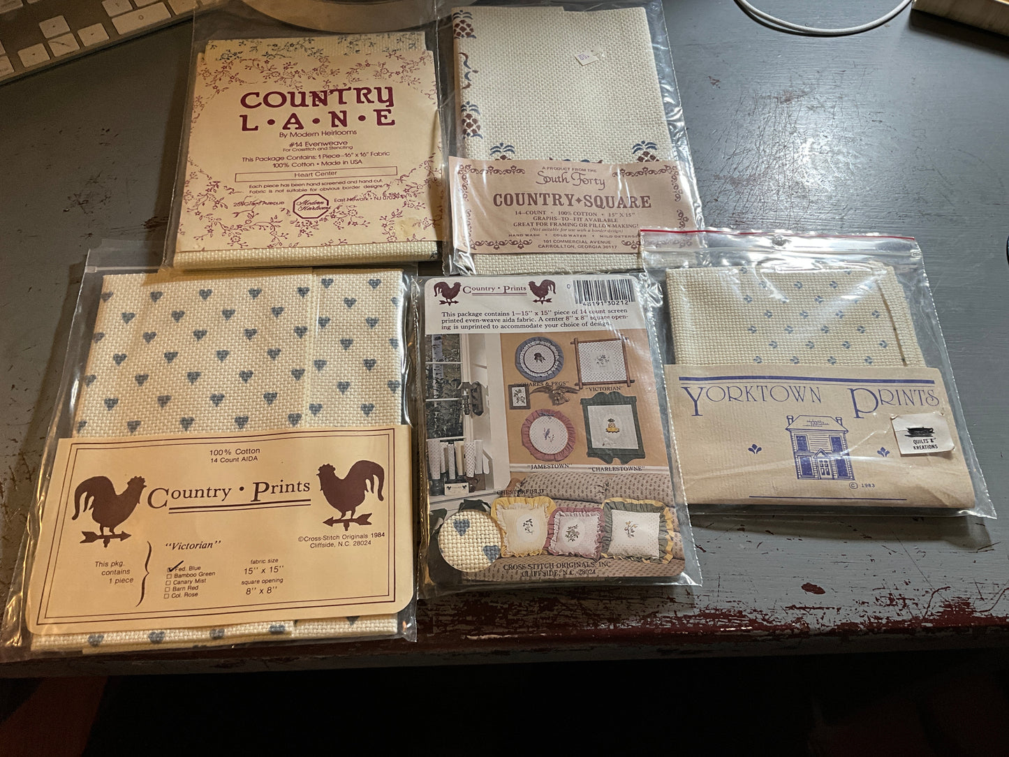 Pretty printed cross stitch fabric choice see pictures and variations